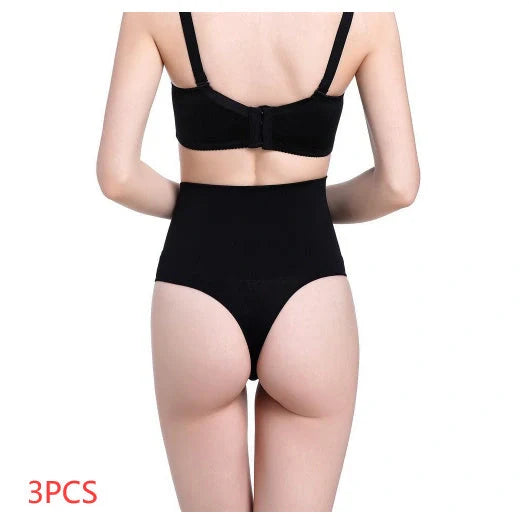 Slim Sculpting Thong with Tummy Control - Premium Chinlon Shapewear in Black and Nude Colors
