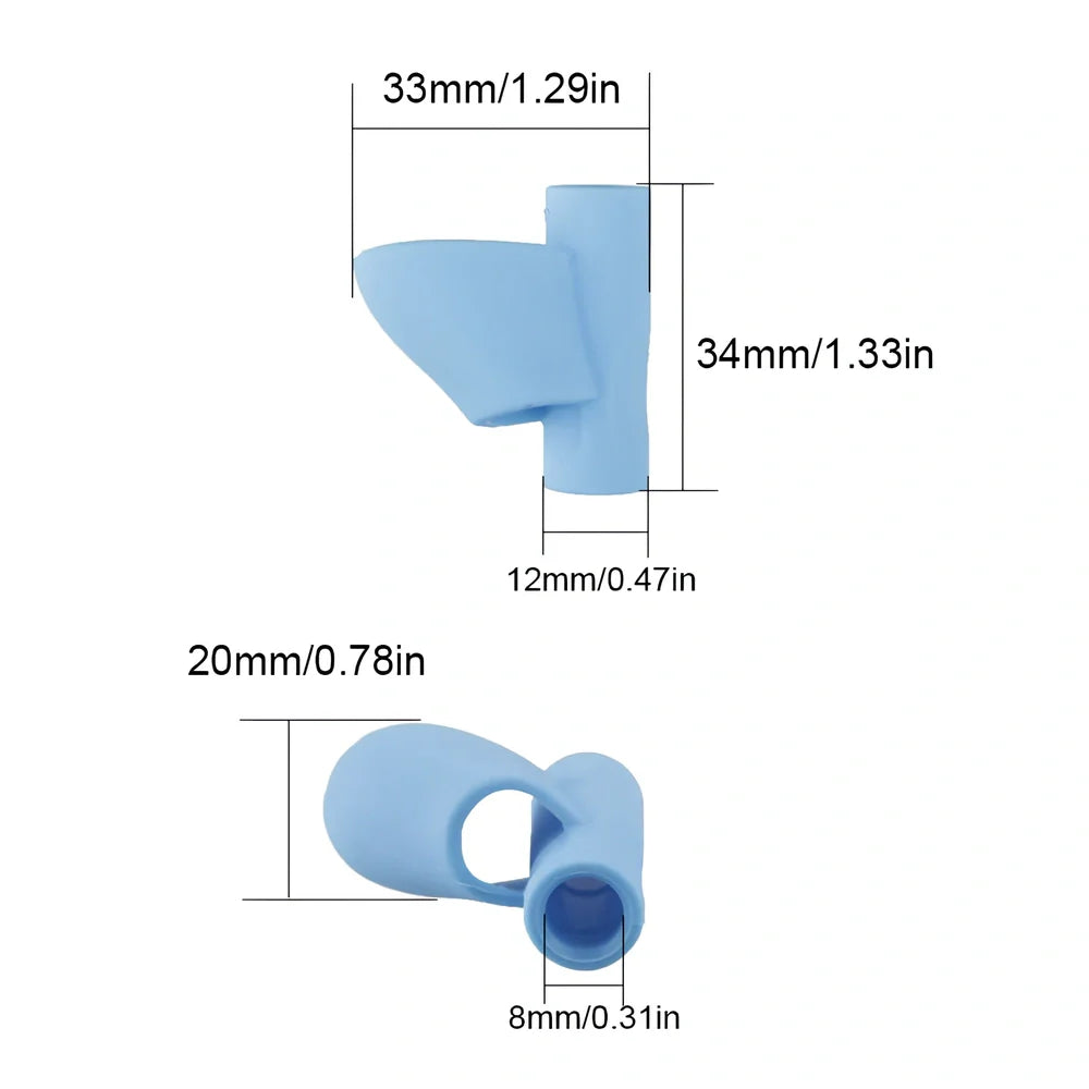 Six silicone index finger pen holders in various colours for diamond painting with 8mm inner diameter