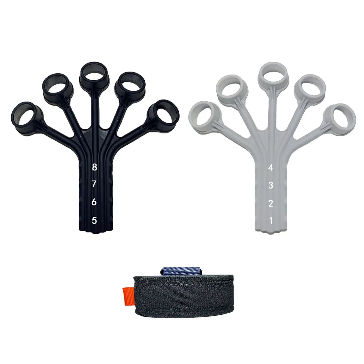 Silicone finger flexion extension trainer with adjustable belt for adult rehabilitation