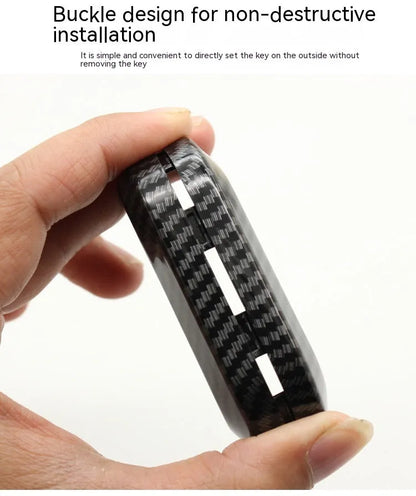 Fiat 500 Boyue FYT remote key case replacement shell in carbon fibre ABS plastic