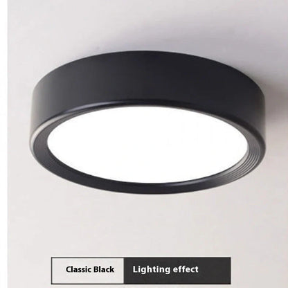 Ultra-thin 1.5cm LED surface mounted downlight in black shell with adjustable colour temperature lighting
