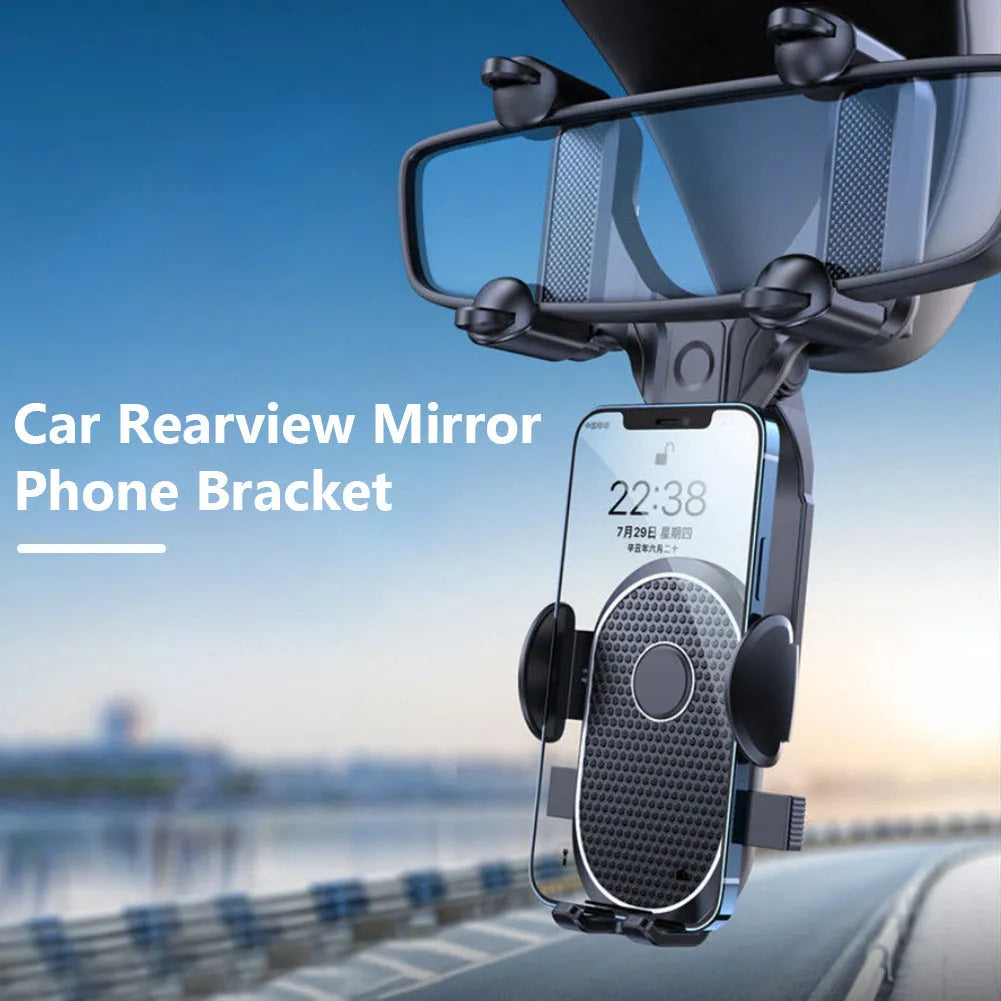 Bright black car phone holder for 4.5-7 inch phones, made from temperature resistant ABS and nano PU.