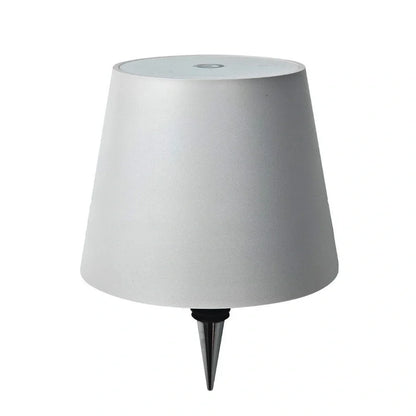 Wireless LED desk lamp with wine bottle design showing detachable components and touch control panel