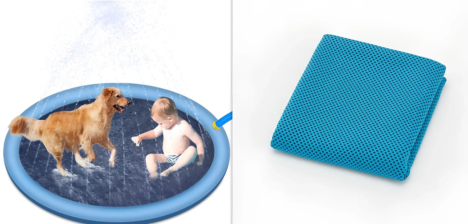 150cm blue non-slip PVC splash pad for kids and pets outdoor water play