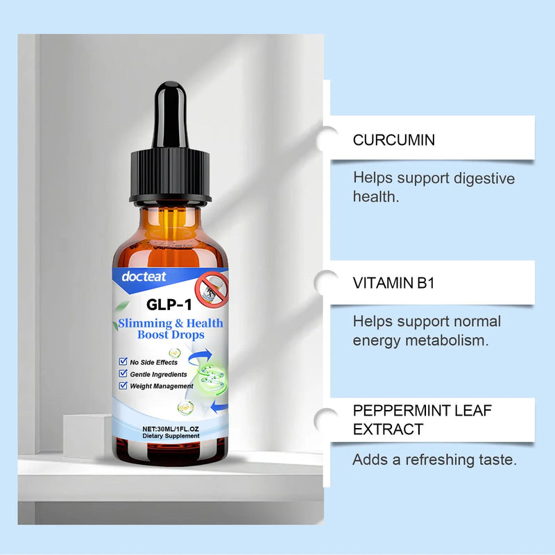 Traditional Chinese Medicine intestinal care drops with herbal extracts, containing curcumin and mint leaf extract in a 30ml bottle with dropper for digestive support and herbal supplementation
