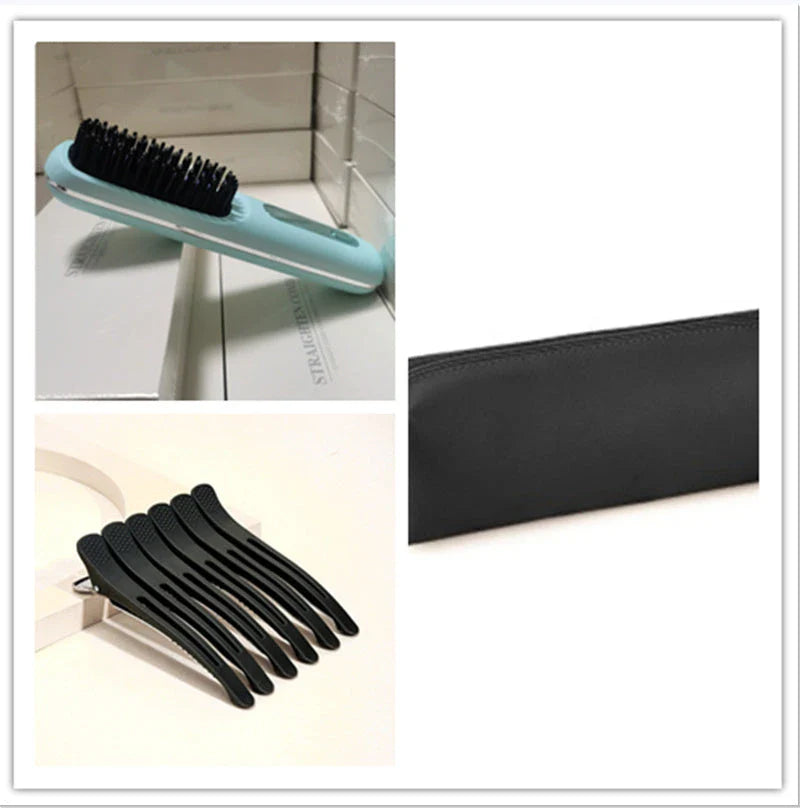 Wireless Hair Straightener Brush with fast heating, portable design, and USB charging