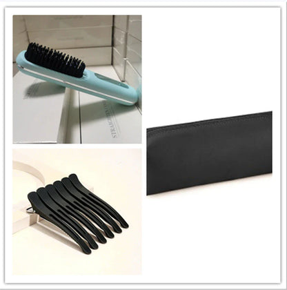 Wireless Hair Straightener Brush with fast heating, portable design, and USB charging