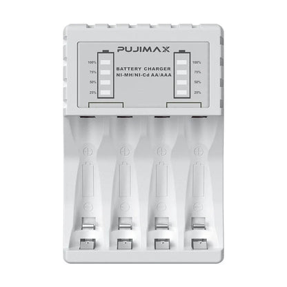 Black household Ni-MH battery charger with screen display for AA and AAA rechargeable batteries, American plug