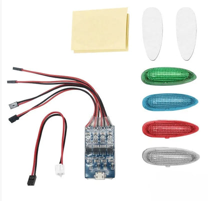 Coloured LED aviation navigation light for RC aircraft with four colour options and flash function