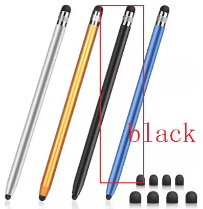 Two-in-one touch screen pen with metal shell in multiple colours for universal device compatibility
