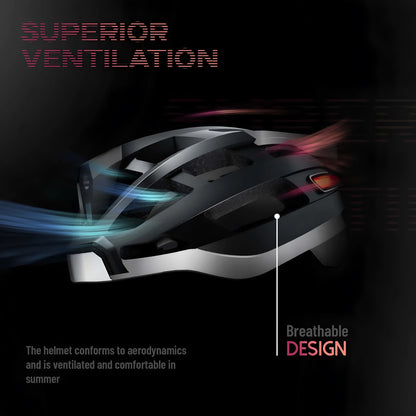 Black and grey smart Bluetooth warning light riding helmet showing integrated light system