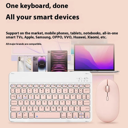 A wireless Bluetooth keyboard for tablets and PCs in a choice of colours including white, green, and pink.