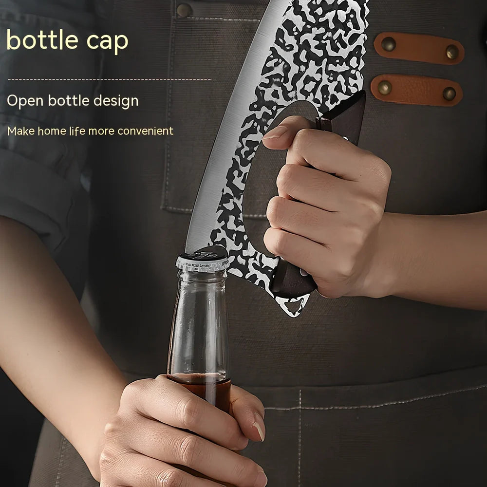 Forged kitchen knife with 20cm blade and ergonomic handle for vegetable preparation