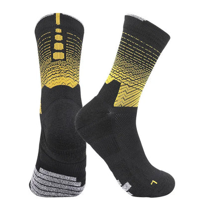 Professional cycling running socks in gradient colours with quick-drying polyester construction