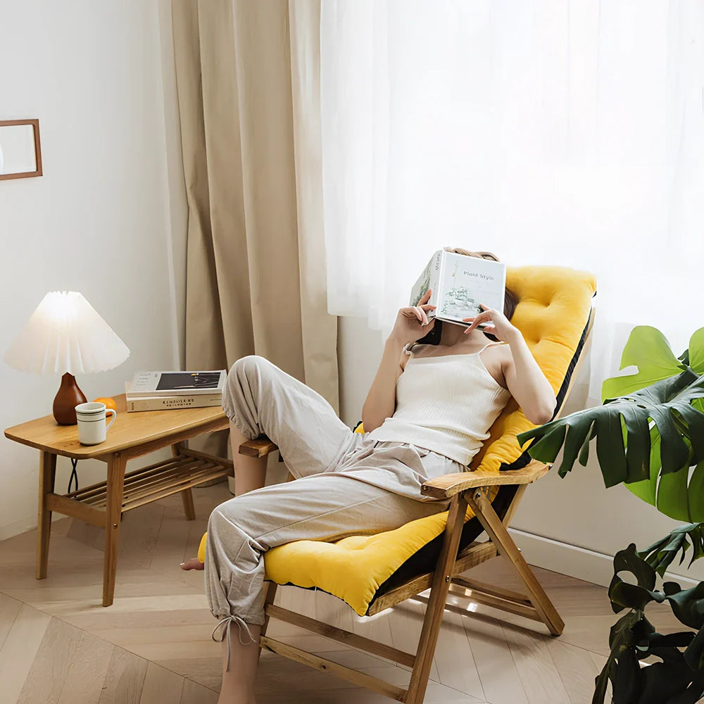 Thickened folding chair cushion with 8cm padding in crystal velvet fabric measuring 100x40cm