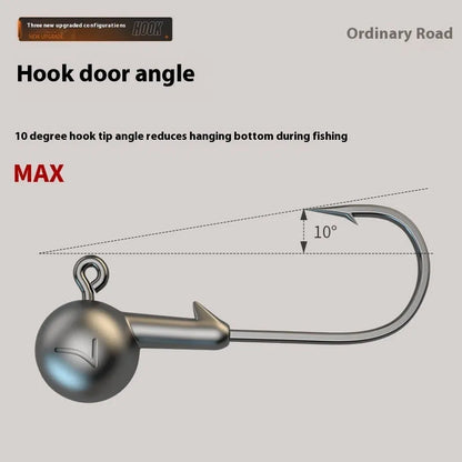 Steel jig fishing hooks with lead heads, 7g weight, and blood trough design in a set of 50 pieces
