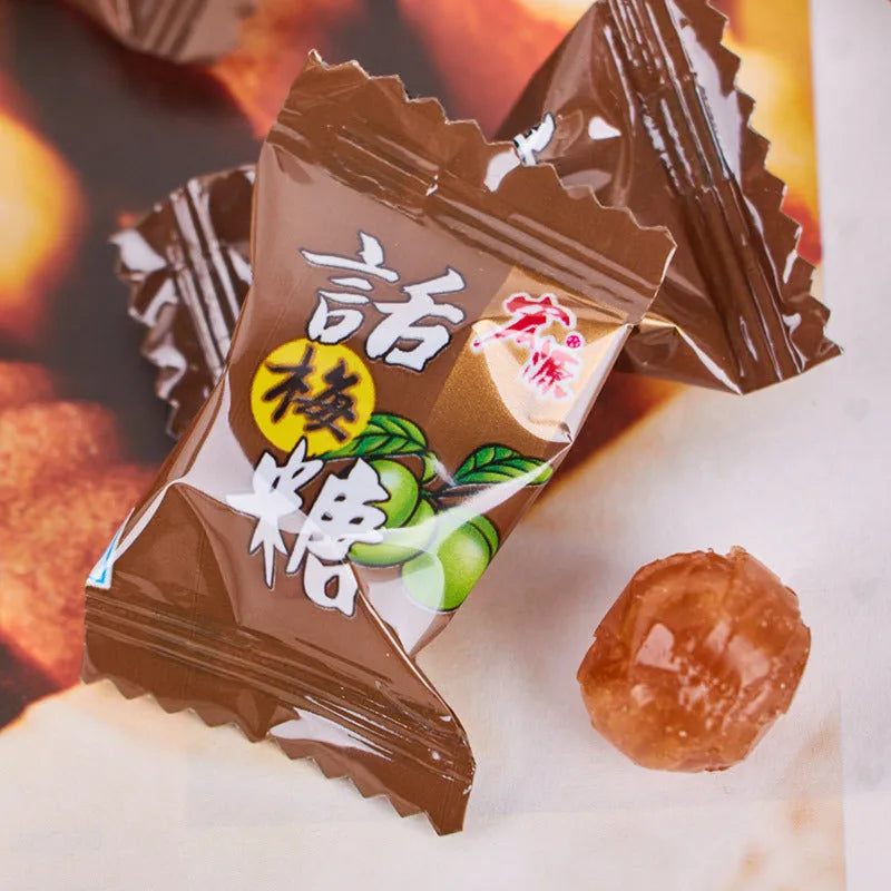 Resealable bags of Plum Sugar, Guava, and Tangerine Peel flavoured hard candy from an assortment pack.