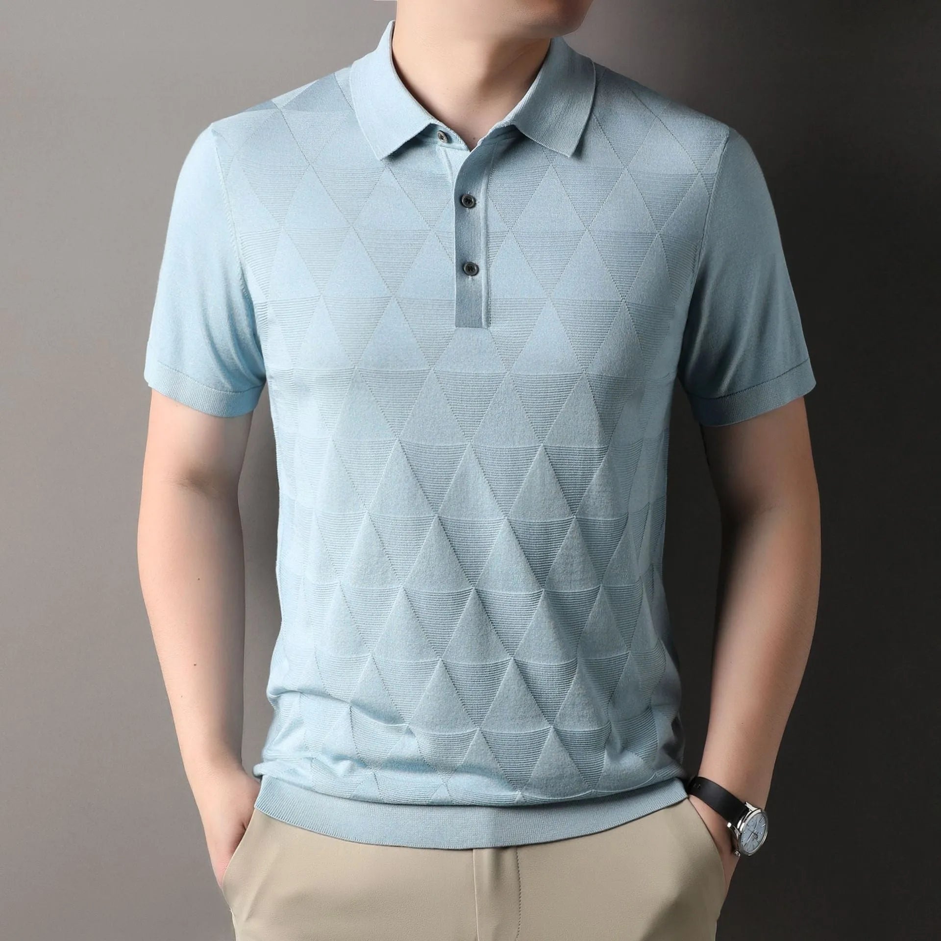 Men's thin ice silk short sleeve t-shirt in quick-drying knitted fabric showing colour options