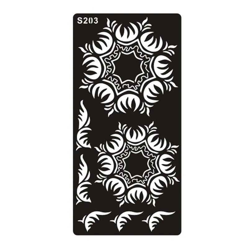 Geometric hollow design temporary tattoo sticker in Southeast Asian style on water transfer paper