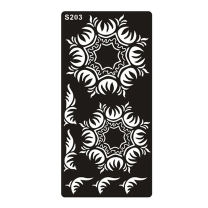 Geometric hollow design temporary tattoo sticker in Southeast Asian style on water transfer paper