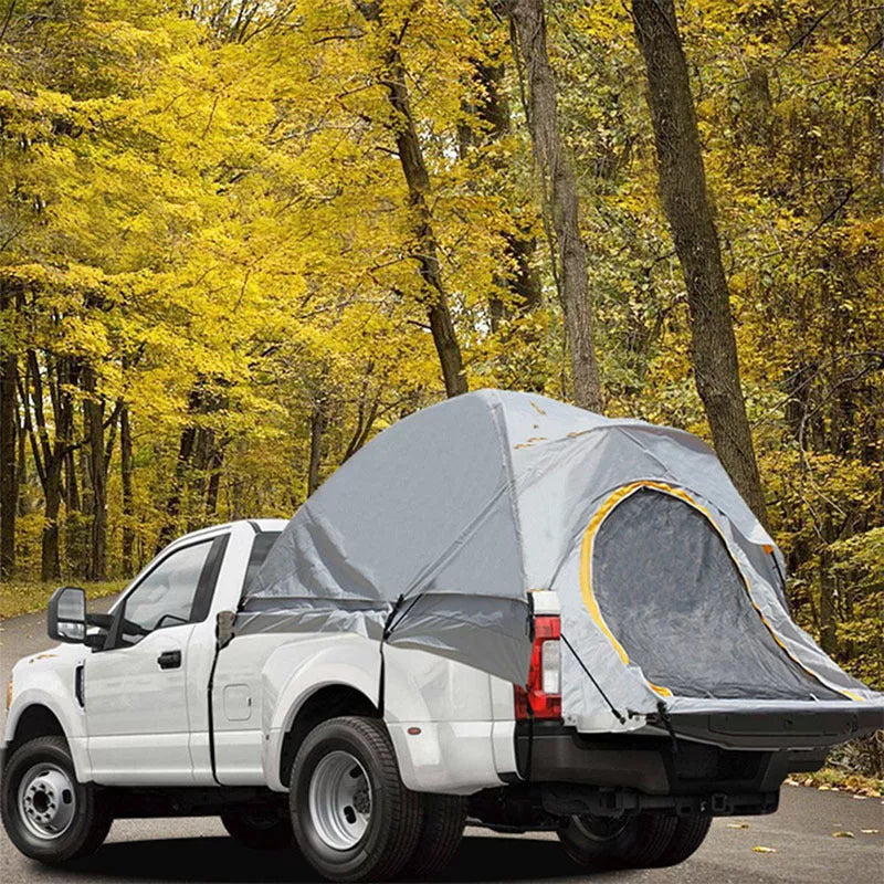 Gray multi-function tent for car rear box, spacious shelter for outdoor adventures