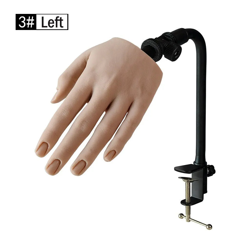 Silicone nail art practice fake hand model for manicure training in various colours