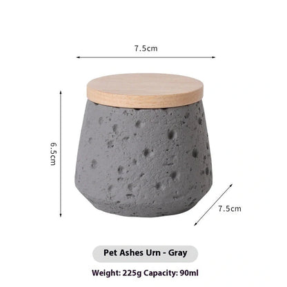 Handmade cement pet cinerary casket for teeth and hair keepsakes in six colours