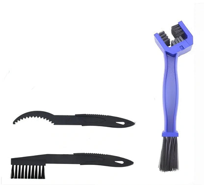 Bicycle cleaning tool set with chain washer, large brush and small brush in plastic construction