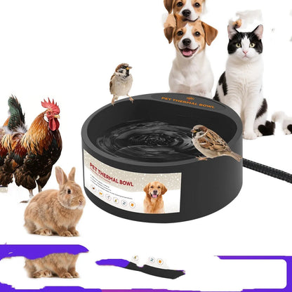 Black ABS pet heating bowl with 2.2L capacity and 35W temperature control for cat and dog food