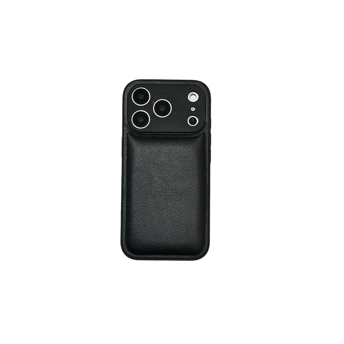 Litchi grain leather iPhone case with PC anti-fall shell, black brown or white, for iPhone 15 16 17 Pro Max