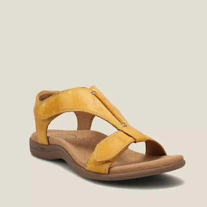 Women's Velcro strap sandals with thick platform wedge soles in various colors