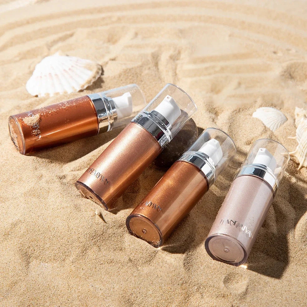 Liquid highlighter makeup bottle with 20ml capacity for face and body application