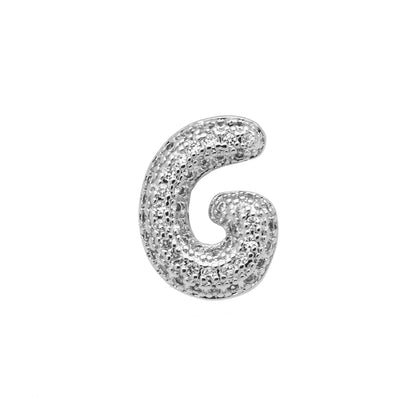 Retro style copper bracelet with English letter charm featuring micro inlaid zirconium stones in gold plating