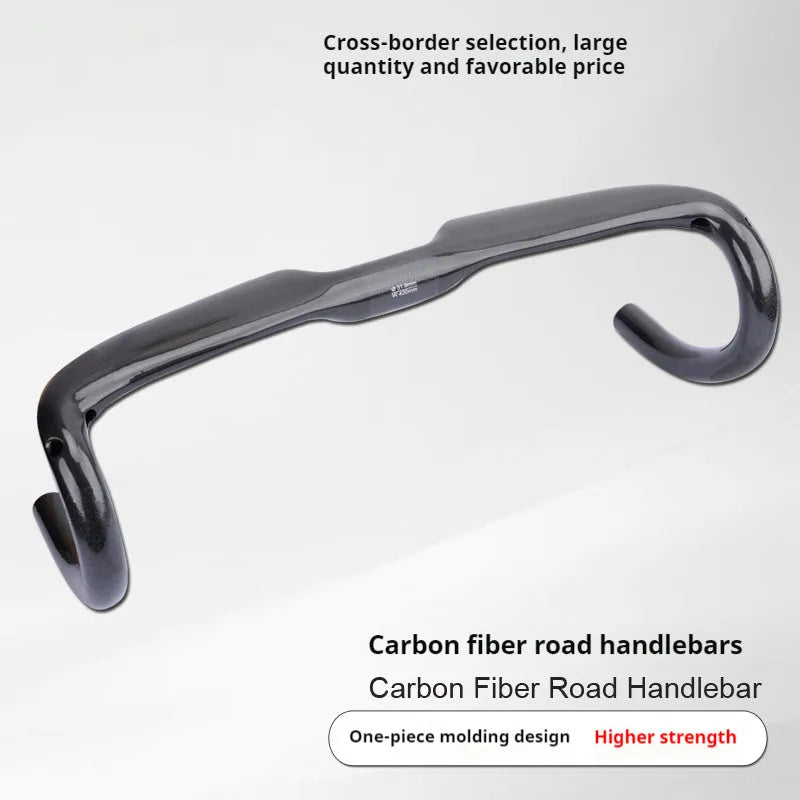 Carbon fibre road bike drop handlebar in black grey silver with width options 400mm 420mm 440mm