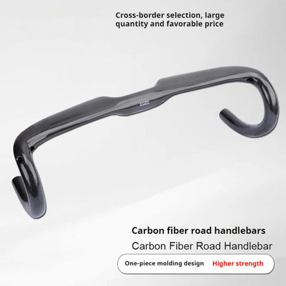 Carbon fibre road bike drop handlebar in black grey silver with width options 400mm 420mm 440mm