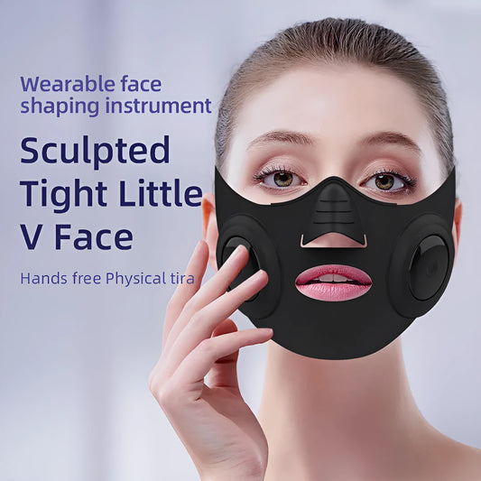 Black handheld photon beauty device for facial skincare with USB charging port