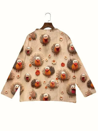 Men's loose fit digital printed shirt with lapel collar in polyester, available in multiple sizes