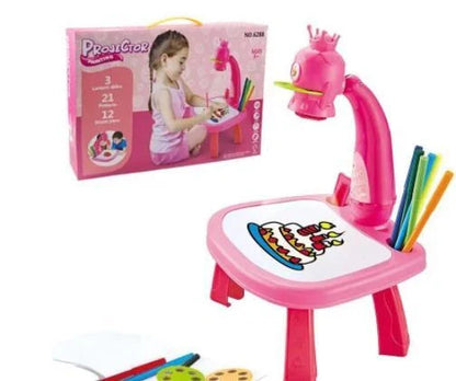 Children's Projection Drawing Board Doodle with music function and magnetic artboard in blue and pink