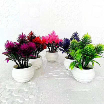 Simulated bonsai plant ornament in vibrant colors for home decor