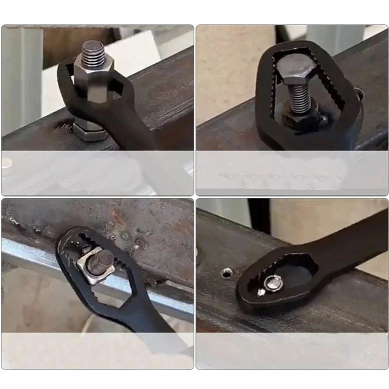 Dual-headed wrench made of durable 45# steel with a galvanized finish, designed for versatile household use