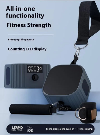Adjustable resistance training tensioner in blue grey or orange grey colours with 2-20kg resistance range