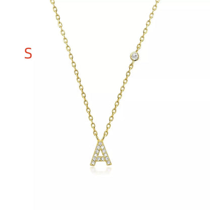 Custom Initial Necklace with sparkling CZ pendant, available in gold or silver finish