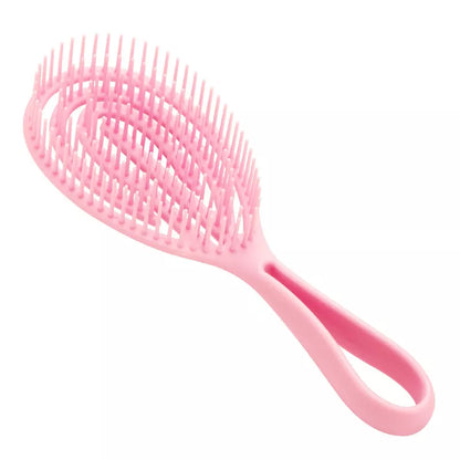 Curly Hair Soft Ribs Massage Comb in pink, purple, blue, and green for gentle detangling