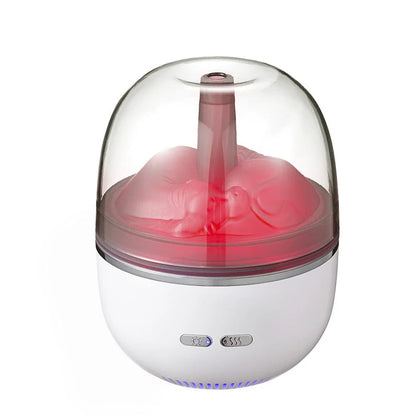 Ultrasonic aromatherapy humidifier with color-changing LED lights, compact and sleek design for home or office use