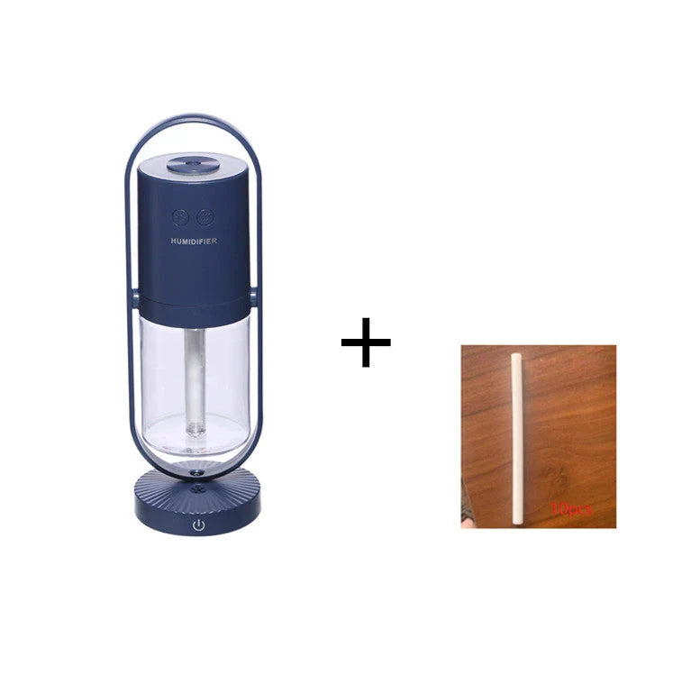 Compact desktop humidifier with starry projection feature, designed to improve air moisture and create a relaxing ambiance.