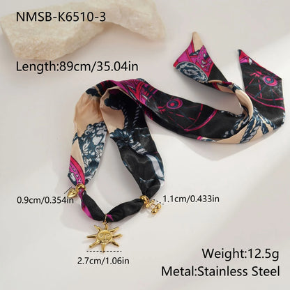 Women's stainless steel geometric pendant necklace with 18K gold electroplating on chain