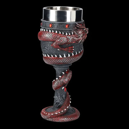 Chinese dragon 3D stereo stainless steel red wine glass with 200ml capacity in gold or red colour