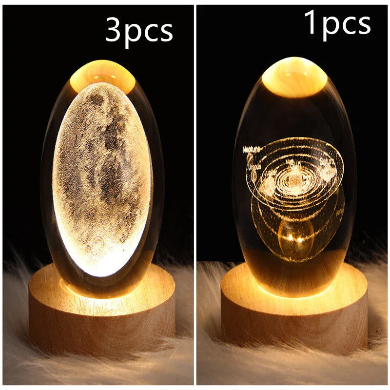 A mesmerizing galaxy-inspired crystal ball lamp with a warm, soothing LED glow.