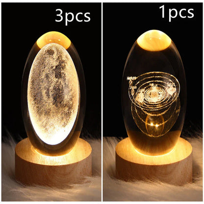 A mesmerizing galaxy-inspired crystal ball lamp with a warm, soothing LED glow.