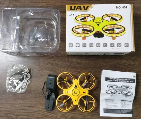Quadrocopter UFO Induction Flying Saucer with gesture remote control and LED lights